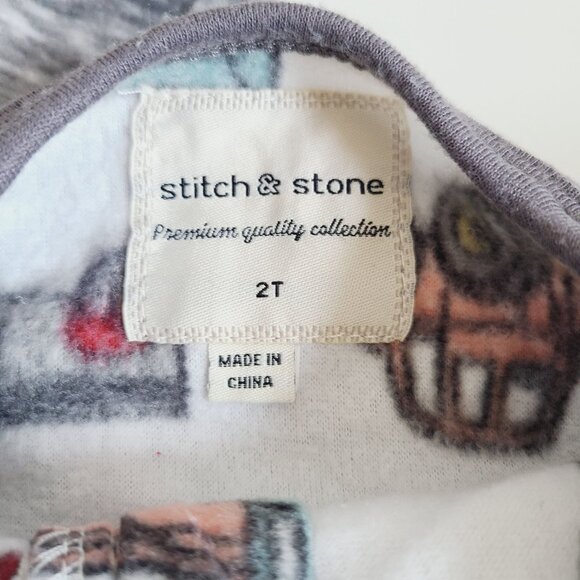 Baby Footed Pajamas Set Of 3 Size 2T & 4T Cozy Fleece With Vehicles & Stripes - Picture 8 of 16